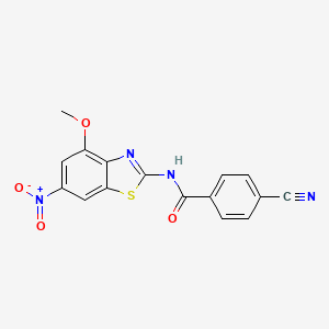 molecular formula C16H10N4O4S B2439741 4-氰基-N-(4-甲氧基-6-硝基-1,3-苯并噻唑-2-基)苯甲酰胺 CAS No. 475045-12-6