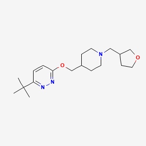 B2439743 3-Tert-butyl-6-[[1-(oxolan-3-ylmethyl)piperidin-4-yl]methoxy]pyridazine CAS No. 2379983-92-1
