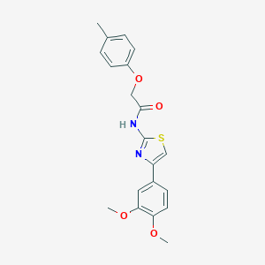 molecular formula C20H20N2O4S B243975 N-[4-(3,4-dimethoxyphenyl)-1,3-thiazol-2-yl]-2-(4-methylphenoxy)acetamide 