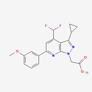 molecular formula C19H17F2N3O3 B2439755 [3-cyclopropyl-4-(difluoromethyl)-6-(3-methoxyphenyl)-1H-pyrazolo[3,4-b]pyridin-1-yl]acetic acid CAS No. 937607-31-3