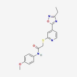 molecular formula C18H18N4O3S B2439756 2-((4-(3-ethyl-1,2,4-oxadiazol-5-yl)pyridin-2-yl)thio)-N-(4-methoxyphenyl)acetamide CAS No. 1251704-18-3