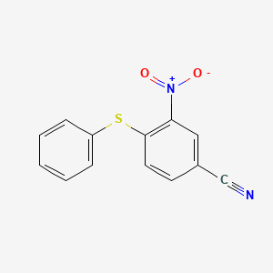 molecular formula C13H8N2O2S B2439758 3-Nitro-4-(phenylsulfanyl)benzonitrile CAS No. 33358-29-1