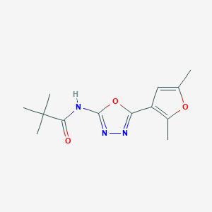 molecular formula C13H17N3O3 B2439760 N-(5-(2,5-dimethylfuran-3-yl)-1,3,4-oxadiazol-2-yl)pivalamide CAS No. 1286710-32-4