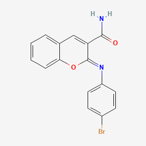 molecular formula C16H11BrN2O2 B2439763 (2Z)-2-[(4-bromophenyl)imino]-2H-chromene-3-carboxamide CAS No. 2264015-36-1