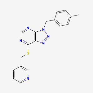 molecular formula C18H16N6S B2439765 3-(4-methylbenzyl)-7-((pyridin-3-ylmethyl)thio)-3H-[1,2,3]triazolo[4,5-d]pyrimidine CAS No. 896678-21-0