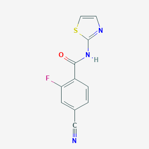 molecular formula C11H6FN3OS B243977 4-cyano-2-fluoro-N-(1,3-thiazol-2-yl)benzamide 