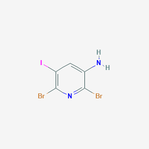 molecular formula C5H3Br2IN2 B2439772 2,6-Dibromo-5-iodopyridin-3-amine CAS No. 2379946-29-7