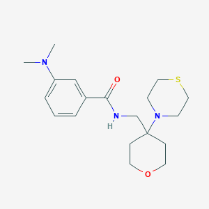 3-(Dimethylamino)-N-[(4-thiomorpholin-4-yloxan-4-yl)methyl]benzamide