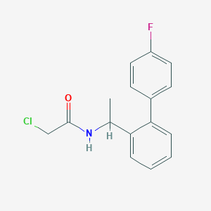 molecular formula C16H15ClFNO B2439783 2-Chloro-N-[1-[2-(4-fluorophenyl)phenyl]ethyl]acetamide CAS No. 2411289-71-7