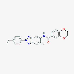 molecular formula C24H22N4O3 B243979 N-[2-(4-ethylphenyl)-6-methyl-2H-1,2,3-benzotriazol-5-yl]-2,3-dihydro-1,4-benzodioxine-6-carboxamide 