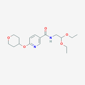 molecular formula C17H26N2O5 B2439790 N-(2,2-diethoxyethyl)-6-((tetrahydro-2H-pyran-4-yl)oxy)nicotinamide CAS No. 2034295-14-0