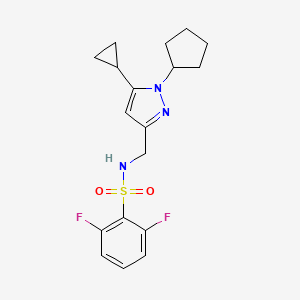 N-((1-cyclopentyl-5-cyclopropyl-1H-pyrazol-3-yl)methyl)-2,6-difluorobenzenesulfonamide