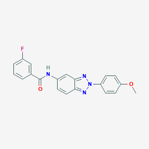 molecular formula C20H15FN4O2 B243980 3-fluoro-N-[2-(4-methoxyphenyl)-2H-benzotriazol-5-yl]benzamide 