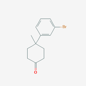 molecular formula C13H15BrO B2439800 4-(3-溴苯基)-4-甲基环己-1-酮 CAS No. 2172219-83-7