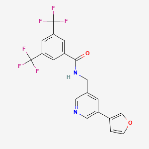 molecular formula C19H12F6N2O2 B2439803 N-((5-(furan-3-yl)pyridin-3-yl)methyl)-3,5-bis(trifluoromethyl)benzamide CAS No. 2034498-56-9