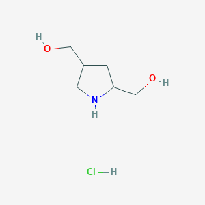 molecular formula C6H14ClNO2 B2439808 盐酸吡咯烷-2,4-二甲醇 CAS No. 2138040-28-3