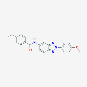 molecular formula C22H20N4O2 B243981 4-ethyl-N-[2-(4-methoxyphenyl)-2H-1,2,3-benzotriazol-5-yl]benzamide 