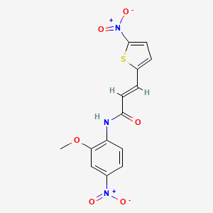 molecular formula C14H11N3O6S B2439811 (E)-N-(2-甲氧基-4-硝基苯基)-3-(5-硝基噻吩-2-基)丙烯酰胺 CAS No. 476309-93-0