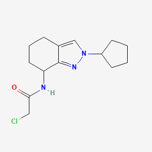 molecular formula C14H20ClN3O B2439820 2-Chloro-N-(2-cyclopentyl-4,5,6,7-tetrahydroindazol-7-yl)acetamide CAS No. 2411269-20-8