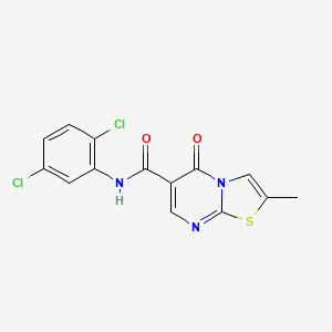 molecular formula C14H9Cl2N3O2S B2439821 N-(2,5-dichlorophenyl)-2-methyl-5-oxo-5H-thiazolo[3,2-a]pyrimidine-6-carboxamide CAS No. 896339-77-8
