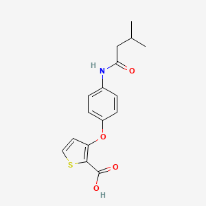 molecular formula C16H17NO4S B2439825 3-{4-[(3-甲基丁酰)氨基]苯氧基}-2-噻吩羧酸 CAS No. 900015-26-1