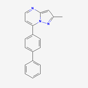 molecular formula C19H15N3 B2439830 7-[1,1'-Biphenyl]-4-yl-2-methylpyrazolo[1,5-a]pyrimidine CAS No. 861209-54-3
