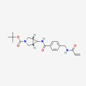 molecular formula C21H27N3O4 B2439836 Tert-butyl (1R,5S)-6-[[4-[(prop-2-enoylamino)methyl]benzoyl]amino]-3-azabicyclo[3.1.0]hexane-3-carboxylate CAS No. 2361586-65-2