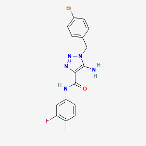 molecular formula C17H15BrFN5O B2439838 5-amino-1-(4-bromobenzyl)-N-(3-fluoro-4-methylphenyl)-1H-1,2,3-triazole-4-carboxamide CAS No. 899981-18-1