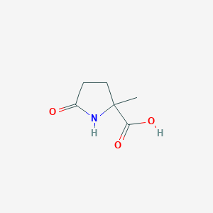 molecular formula C6H9NO3 B2439839 2-Methyl-5-oxopyrrolidine-2-carboxylic acid CAS No. 64520-50-9