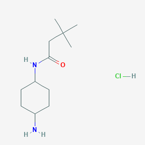 molecular formula C12H25ClN2O B2439845 N-[(1R*,4R*)-4-Aminocyclohexyl]-3,3-dimethylbutanamide hydrochloride CAS No. 1286272-72-7