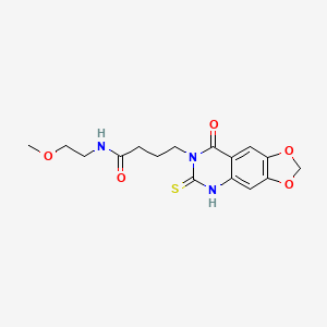 N-(2-methoxyethyl)-4-(8-oxo-6-sulfanylidene-5H-[1,3]dioxolo[4,5-g]quinazolin-7-yl)butanamide