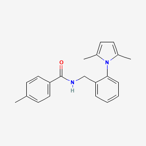 molecular formula C21H22N2O B2439848 N-[2-(2,5-dimethyl-1H-pyrrol-1-yl)benzyl]-4-methylbenzenecarboxamide CAS No. 866144-09-4