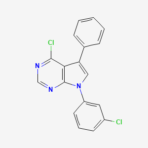 molecular formula C18H11Cl2N3 B2439850 4-chloro-7-(3-chlorophenyl)-5-phenyl-7H-pyrrolo[2,3-d]pyrimidine CAS No. 890091-44-8