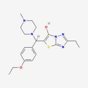 molecular formula C20H27N5O2S B2439856 5-((4-Ethoxyphenyl)(4-methylpiperazin-1-yl)methyl)-2-ethylthiazolo[3,2-b][1,2,4]triazol-6-ol CAS No. 898346-60-6