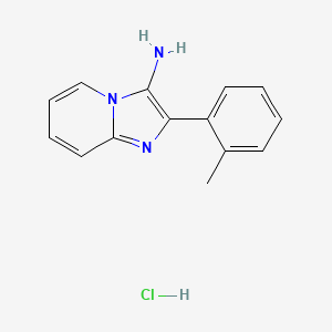 molecular formula C14H14ClN3 B2439859 2-(2-Methylphenyl)imidazo[1,2-a]pyridin-3-amine hydrochloride CAS No. 2472672-02-7
