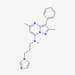 N-(3-imidazol-1-ylpropyl)-2,5-dimethyl-3-phenylpyrazolo[1,5-a]pyrimidin-7-amine