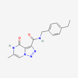 molecular formula C16H17N5O2 B2439865 N-(4-ethylbenzyl)-6-methyl-4-oxo-4,5-dihydro[1,2,3]triazolo[1,5-a]pyrazine-3-carboxamide CAS No. 1775544-63-2
