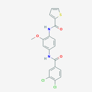 molecular formula C19H14Cl2N2O3S B243987 N-{4-[(3,4-dichlorobenzoyl)amino]-2-methoxyphenyl}-2-thiophenecarboxamide 