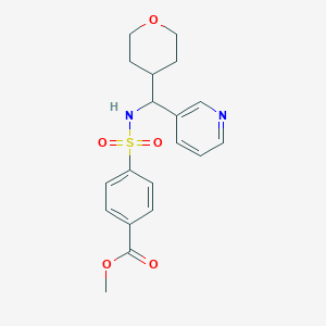 molecular formula C19H22N2O5S B2439872 methyl 4-(N-(pyridin-3-yl(tetrahydro-2H-pyran-4-yl)methyl)sulfamoyl)benzoate CAS No. 2034249-24-4