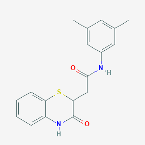 molecular formula C18H18N2O2S B2439874 N-(3,5-dimethylphenyl)-2-(3-oxo-3,4-dihydro-2H-1,4-benzothiazin-2-yl)acetamide CAS No. 692759-85-6