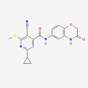 3-cyano-6-cyclopropyl-2-(methylsulfanyl)-N-(3-oxo-3,4-dihydro-2H-1,4-benzoxazin-6-yl)pyridine-4-carboxamide
