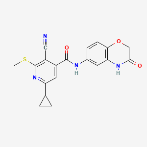 molecular formula C19H16N4O3S B2439876 3-cyano-6-cyclopropyl-2-(methylsulfanyl)-N-(3-oxo-3,4-dihydro-2H-1,4-benzoxazin-6-yl)pyridine-4-carboxamide CAS No. 1119229-86-5