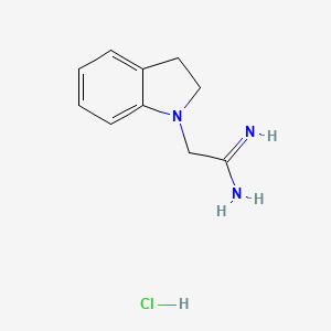 molecular formula C10H14ClN3 B2439885 2-(2,3-dihydro-1H-indol-1-yl)ethanimidamide hydrochloride CAS No. 1803596-01-1