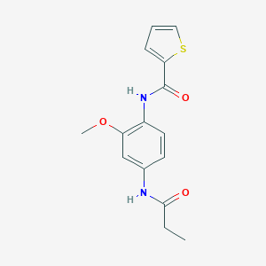 molecular formula C15H16N2O3S B243989 N-[2-methoxy-4-(propanoylamino)phenyl]thiophene-2-carboxamide 