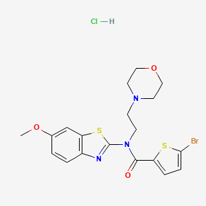 molecular formula C19H21BrClN3O3S2 B2439892 5-bromo-N-(6-methoxybenzo[d]thiazol-2-yl)-N-(2-morpholinoethyl)thiophene-2-carboxamide hydrochloride CAS No. 1216706-44-3