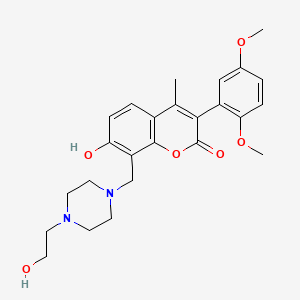 molecular formula C25H30N2O6 B2439893 3-(2,5-二甲氧基苯基)-7-羟基-8-((4-(2-羟乙基)哌嗪-1-基)甲基)-4-甲基-2H-色烯-2-酮 CAS No. 864751-88-2