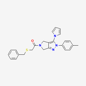 1-(3-(1H-pyrrol-1-yl)-2-(p-tolyl)pyrrolo[3,4-c]pyrazol-5(2H,4H,6H)-yl)-2-(benzylthio)ethanone