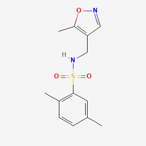 molecular formula C13H16N2O3S B2439897 2,5-dimethyl-N-((5-methylisoxazol-4-yl)methyl)benzenesulfonamide CAS No. 2034338-48-0