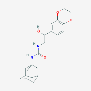 molecular formula C21H28N2O4 B2439899 1-((1R,3s)-金刚烷-1-基)-3-(2-(2,3-二氢苯并[b][1,4]二氧杂环-6-基)-2-羟乙基)脲 CAS No. 2108339-38-2
