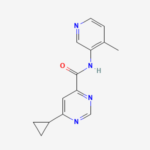molecular formula C14H14N4O B2439909 6-Cyclopropyl-N-(4-methylpyridin-3-yl)pyrimidine-4-carboxamide CAS No. 2415499-80-6